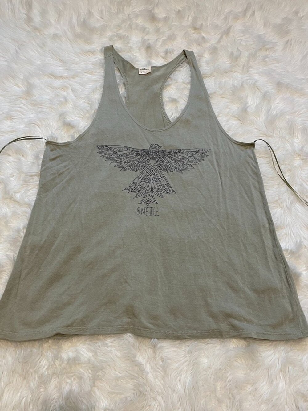 O'Neill Sage Racerback Tank with Geometric Bird Graphic Large
